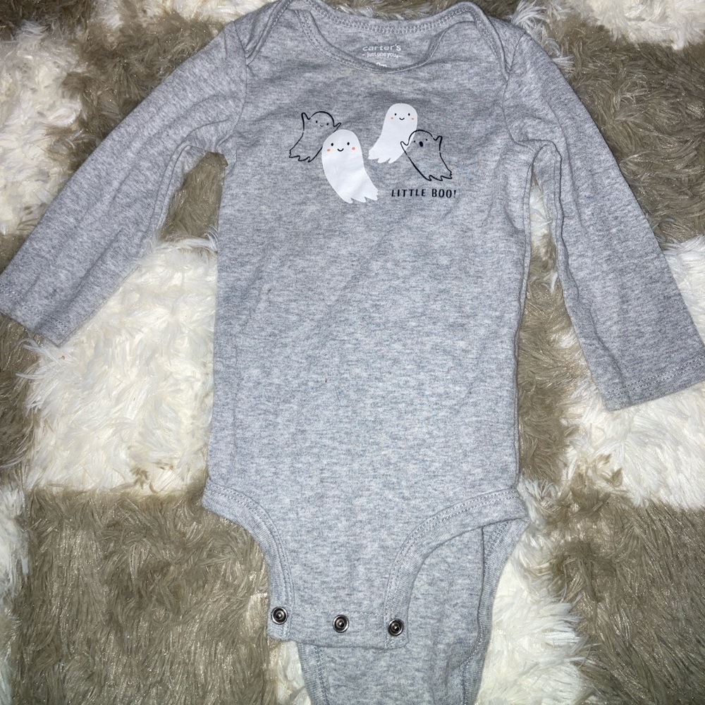 Carter's Gray Ghost Long Sleeve Onesie